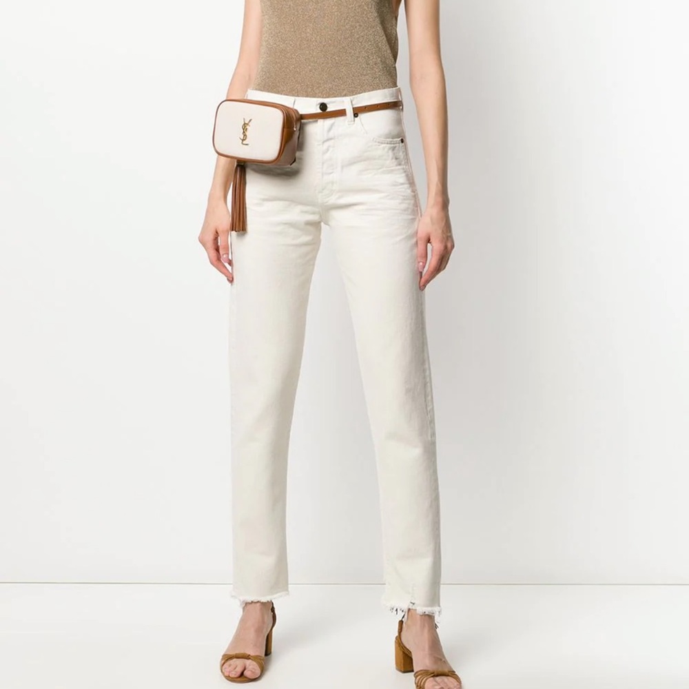 Saint Laurent
distressed-hem straight-leg jeans
